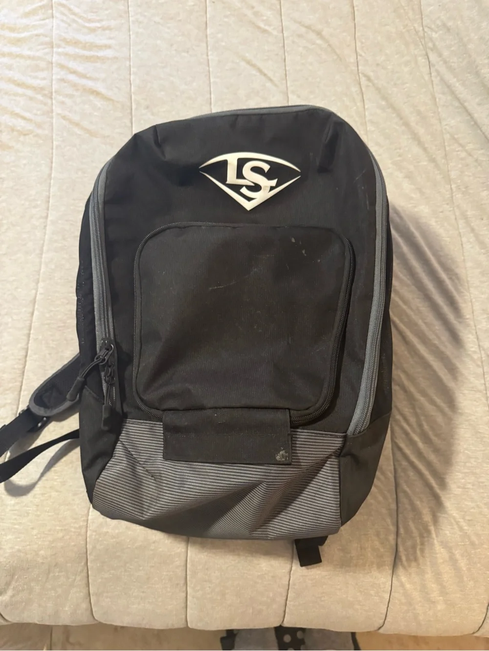 Louisville Slugger Omaha Baseball Backpack Bat Bag Black Gray